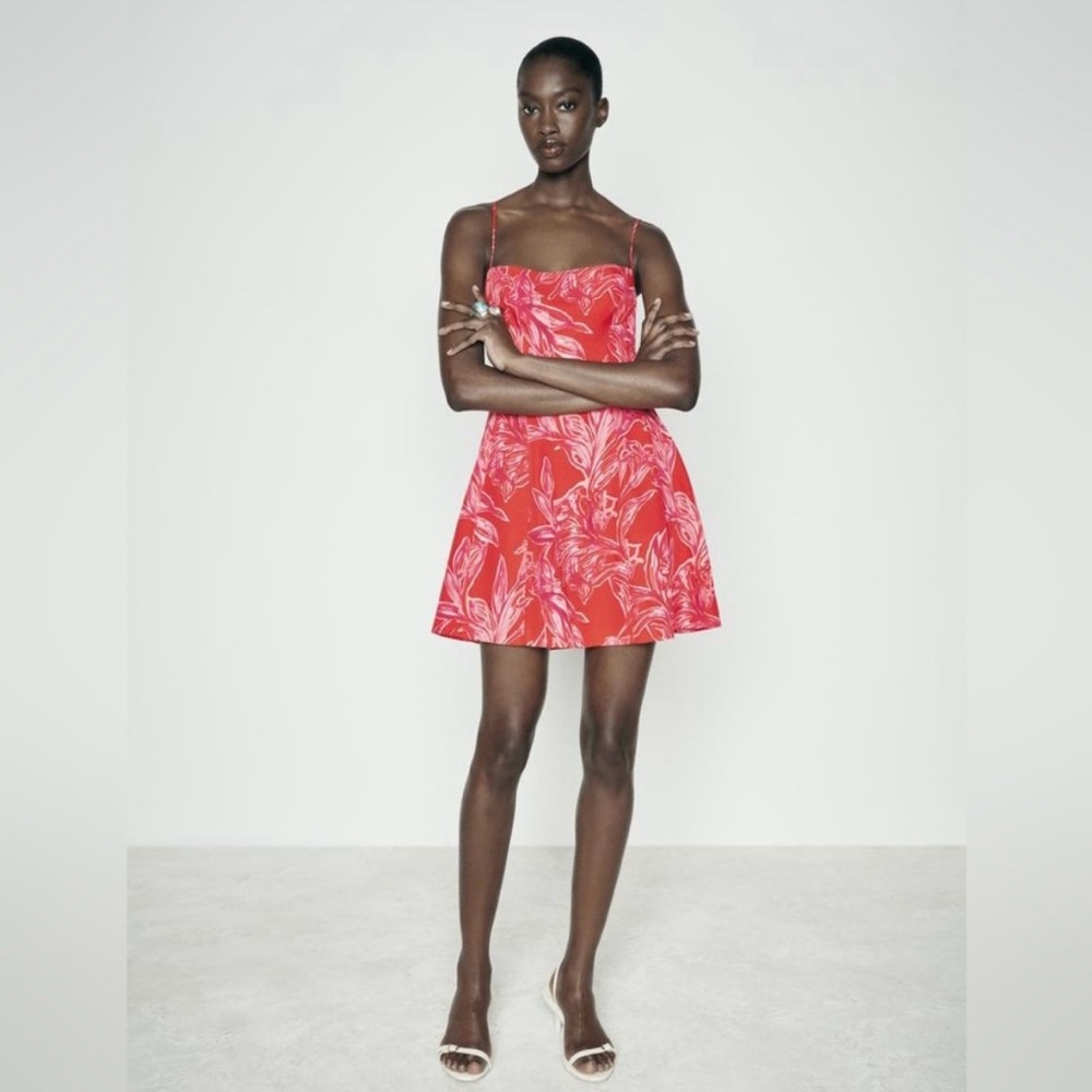 Floral Red Zara Dress